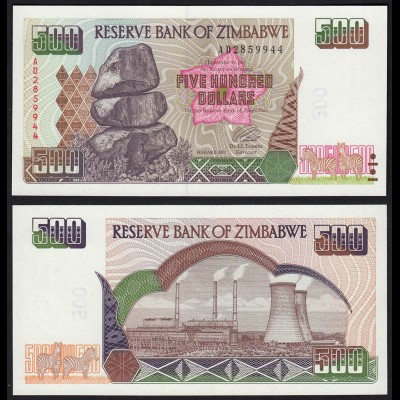 Simbabwe - Zimbabwe 500 Dollars 2001 Pick 11a UNC (1) (15073