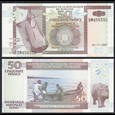 Burundi 50 Francs 01-11-2007 PICK 36g UNC (1) (30277