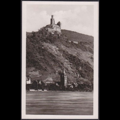 AK Braubach und die Marksburg und Rhein Original Foto (12549