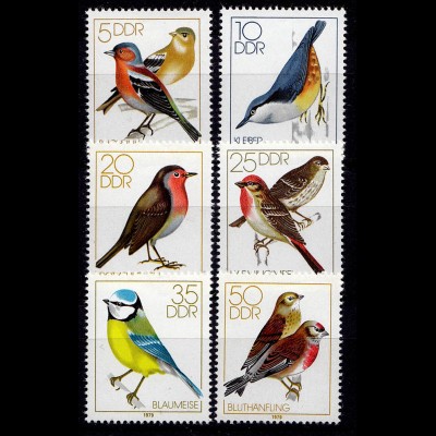 Germany DDR 1979 Song Birds Set of 6 MNH ** (6590