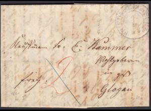 1861 Alter Brief mit Inhalt von FRIEDEBERG K2 Schlesien nach Glogau (28680