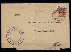 Soest Westfalen 1948 Gerichtsbrief Ladung nach Lohne (b187