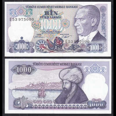 Türkei - Turkey 1000 Lira Banknote 1970 (1986) Pick 196 UNC ATATÜRK (30262