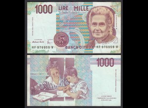 Italien - Italy 1000 Lire Banknote 1990 VF (3) Pick 114c (28535