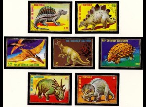 Equatorial Guinea Dinosaurs 1978 Mi. 1352-58 used gestemprel (7163
