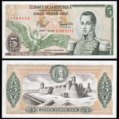 Kolumbien - Colombia 5 Pesos Oro 1981 Pick 406f UNC (1) (14252