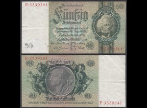 Ros 175a - 50 Reichsmark 1933 Pick 182a VF+ (3+) Udr E - Serie F (25543