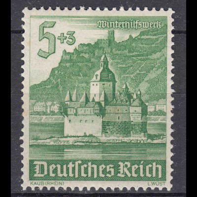 3.Reich DR WW2 - 1940 Mi.Nr. 753 ** MNH 5+3 Pfg. Kaub WHW (19924