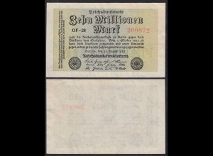 Ros 105f 10 Millionen Mark 1923 Pick 106 VF (3) WZ Wellen OF-28 (30287