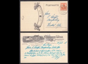 Hilchenbach Werbe-Postkarte 1918 "WEINHANDLUNG Konstantin Weiss" Reklame (30415