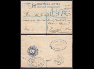 Grossbritannien 1905 REGISTERED LETTER nach NEUSS (30420