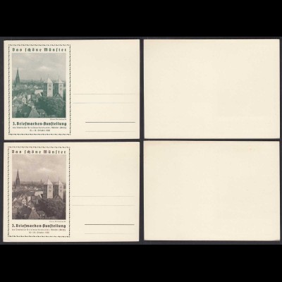 Münster Westfalen 1936 2 Stück Bildpostkarten 3. Briefmarken-Ausstellung (30444