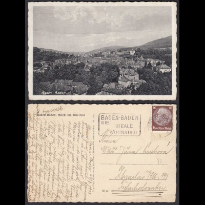 AK 1933 Baden Baden Gesamtübersicht Blick ins Rheintal (30451