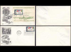 USA 1966 Block + Marke je auf FDC SIPEX PHILATELIC EXHIBITION (30457