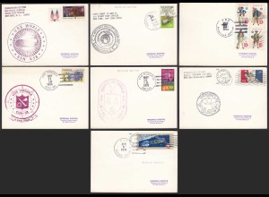 USA 7 Stück Briefe/Karten Schiffspost United States Marine Corps ca. 1976