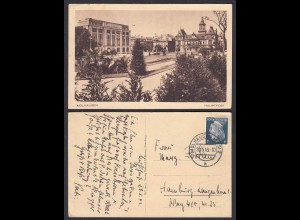 AK Mühlhausen im Elsass 1943 Haupt-Postamt nach Hamburg-Langenhorn (30522