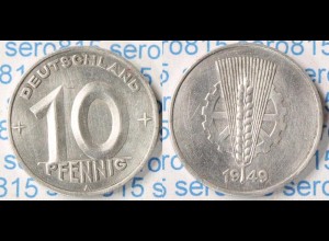 DDR 10 Pfennig 1949 A Kursmünze Jäger 1503 (n990