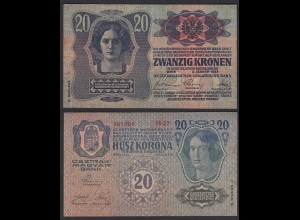 Österreich - Austria 20 Kronen 1913 Pick 14 VF+ (3+) = 2.Auflage (30544