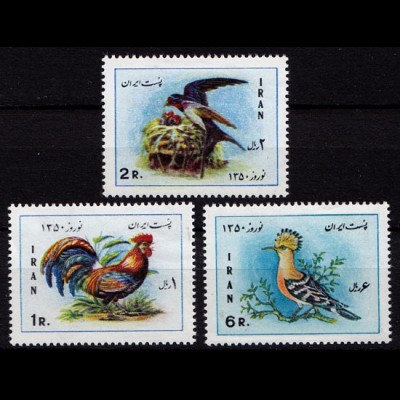 Iran - Persien Satz 3 Werte Vögel - Birds (9646