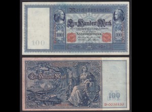 Ros 35 - 100 Mark Reichsbanknote 7.2.1908 - Serie: D - Pick 35 (30549
