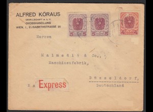 Österreich Express-Brief Wien 1921 nach Düsseldorf (30580