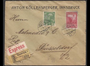 Österreich R-Express-Brief Innsbruck 1915 nach Düsseldorf (30587