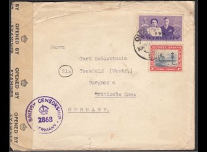 BRITISH CENSOR 2868 Brief aus Süd Afrika nach Coesfeld (30589