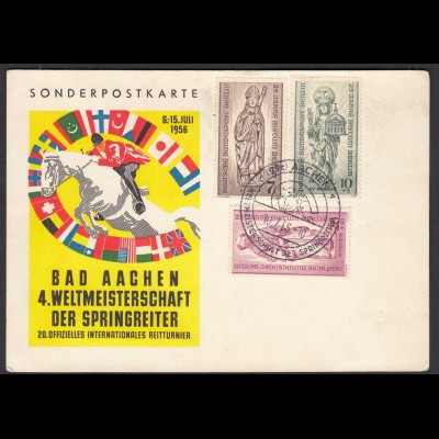 Aachen 1956 4.Weltmmeisterschaft der Springreiter SST mit Sonderkarte (30621