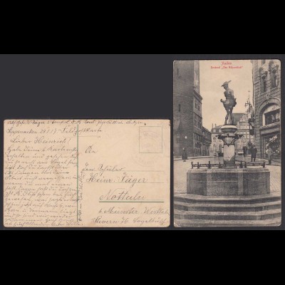 AK Aachen 1917 Denkmal "Der Hühnerdieb" (30638