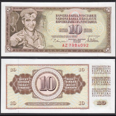 JUGOSLAWIEN - YUGOSLAVIA 10 Dinara 1978 Pick 87a UNC (1) (30667
