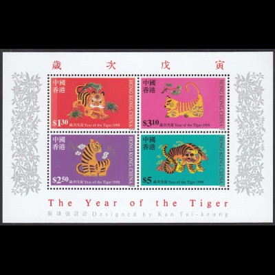 Hong Kong - Hongkong 1998 Block 57 ** Chinesisches Neujahr des Tigers (30714