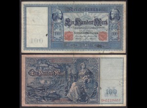 Ro 35 - 100 Mark Reichsbanknote 7.2.1908 - Serie: D Pick 35 VG (5) (30735