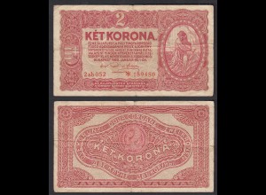 Ungarn - Hungary 2 Korona 1920 Banknote Pick 58 F+ (4+) Starnote (30739