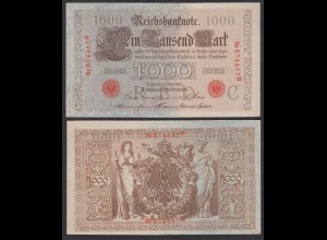 Ro 45a 1000 Mark Reichsbanknote 21.4.1910 aUNC (1-) Pick 44a Udr C Serie B 6-st