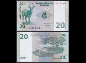 Kongo - Congo 20 Centimes 1997 Pick 83 UNC (1) Antilope (30850