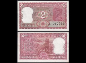 Indien - India - 2 RUPEES Banknote 1977/82 Pick 53d aUNC (1-) Letter A (30852