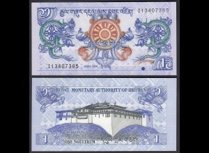 Bhutan - 1 Ngultrum Banknote 2006 Pick 27a UNC (1) (30859