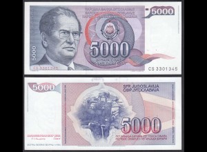 Jugoslawien - YUGOSLAVIA - 5000 Dinara 1985 UNC - Pick 93a (30930