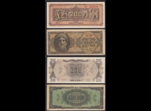 Griechenland - Greece 200 + 500-tausend Drachmai 1946 Pick 126 + 131 VF/XF (2/3)