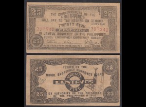 PHILIPPINEN - PHILIPPINES 25 Centavos Banknote 1942 VF (28818