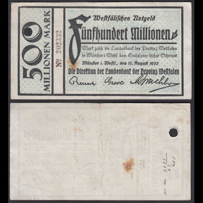 500 Milliarden Mark 1923 Münster Landesbank Provinz Westfalen (24495