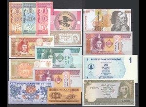 15 Stück verschiedene Banknoten Welt -bitte ansehen meist UNC (28519