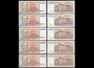 Jugoslawien - Yugoslavia 5 Stück á 50-Milliarden Dinara 1993 Pick 136 (30906
