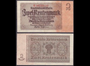 Rentenbankschein 2 Rentenmark 1937 Ro 167c VF (3) Serie E (5727