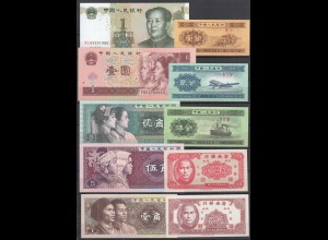 China - Lot mit 10 Stück Banknoten meist in Bankfrischer Erhaltung (31094