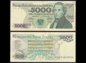 Polen - Poland - 5000 Zlotych Banknote 1982 VF (3) Pick 150a (31175