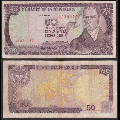 Kolumbien - Colombia 50 Pesos 1984 Pick 425a F (4) (31180