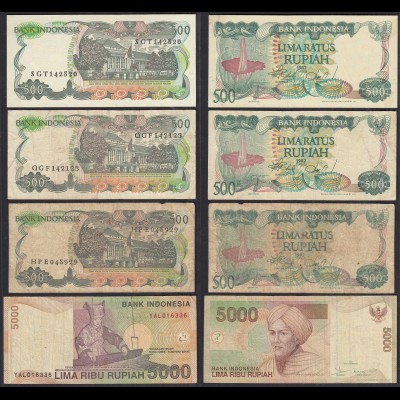 Indonesien - Indonesia 4 Banknoten gebraucht (31185