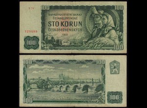 TSCHECHOSLOWAKEI - CZECHOSLOVAKIA 100 KORUN 1961 Pick 91j gebraucht (24254