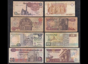 Ägypten - Egypt - 4 Stück 1, 10, 20, 50 Pounds Banknoten siehe Fotos (31206